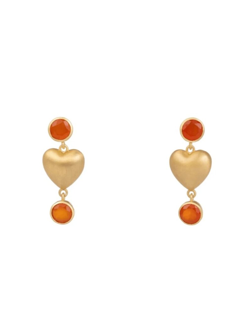 Beau & Ro Heart Earrings in Red Onyx | NWT